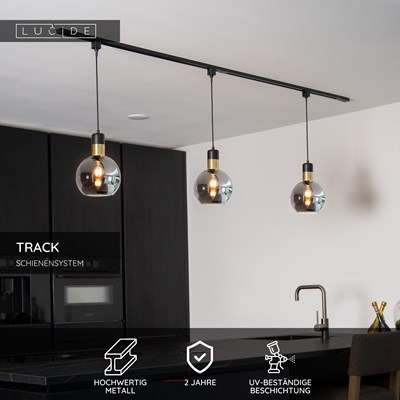 Lucide TRACK Pendelleuchten-Adapter - 1-Phasen Stromschiene / Schienensystem - Schwarz (Verlängerung)